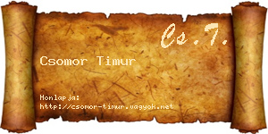 Csomor Timur névjegykártya
